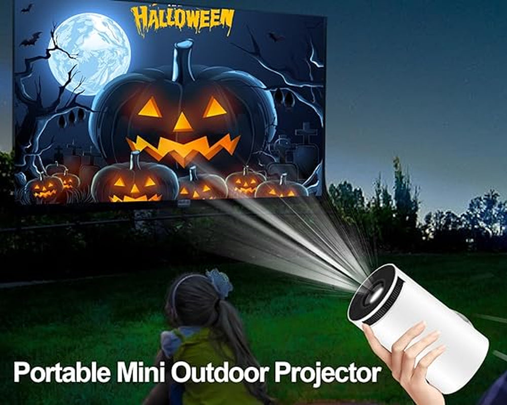 Smart Mini Projector 4K 1080P Support, Portable Projector Wifi6 BT 5.0 Android 11, Smart Projector Auto Horizontal Correction,180°Rotatable Outdoor Movie Projector Compatible with Phone